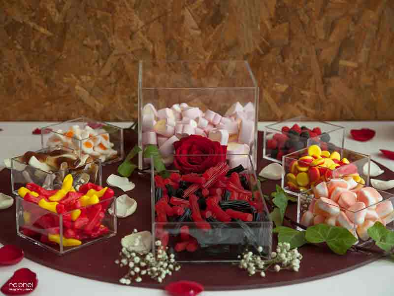 candy bar de bodas sencillo